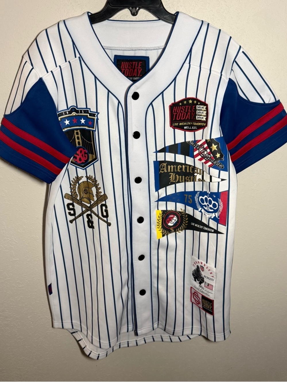 Men’s L Multicolor Hustle Today Smith and Graham Streetwear Baseball Jersey